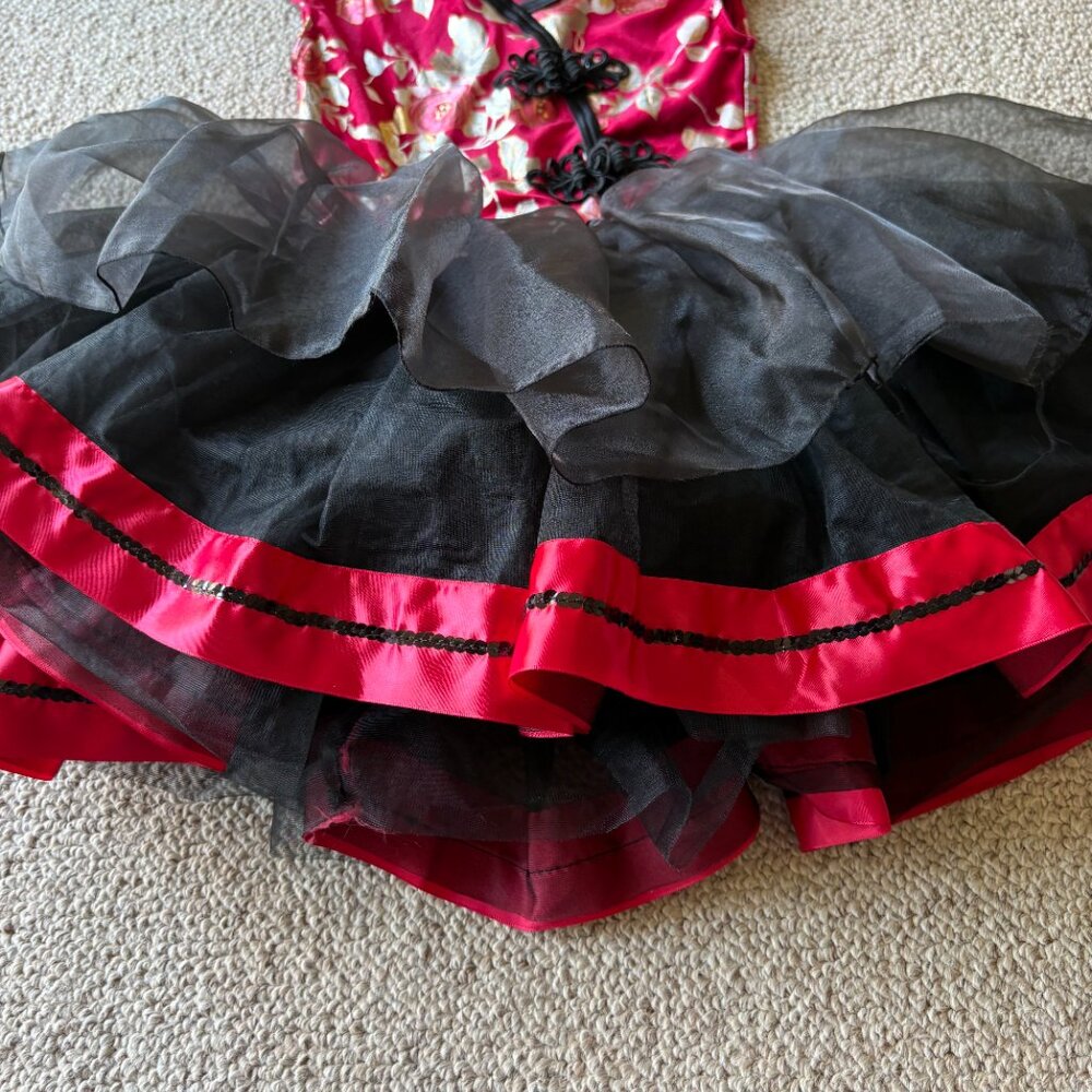 Weissman Girls Red Sequin Dance Costume Tutu MC Asian Style Recital - Picture 5 of 13